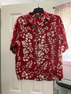 Puritan Red Tropical Floral Button-Down Shirt